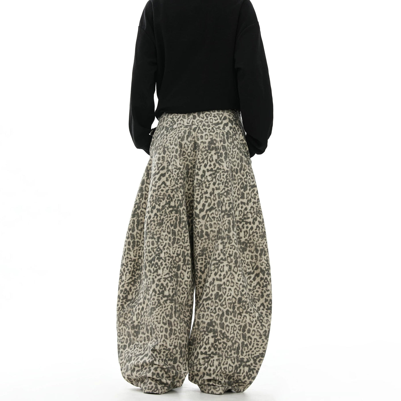 Leopard Baggy Jeans front flat lay