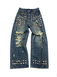 Studded Straight Leg Jeans - front view