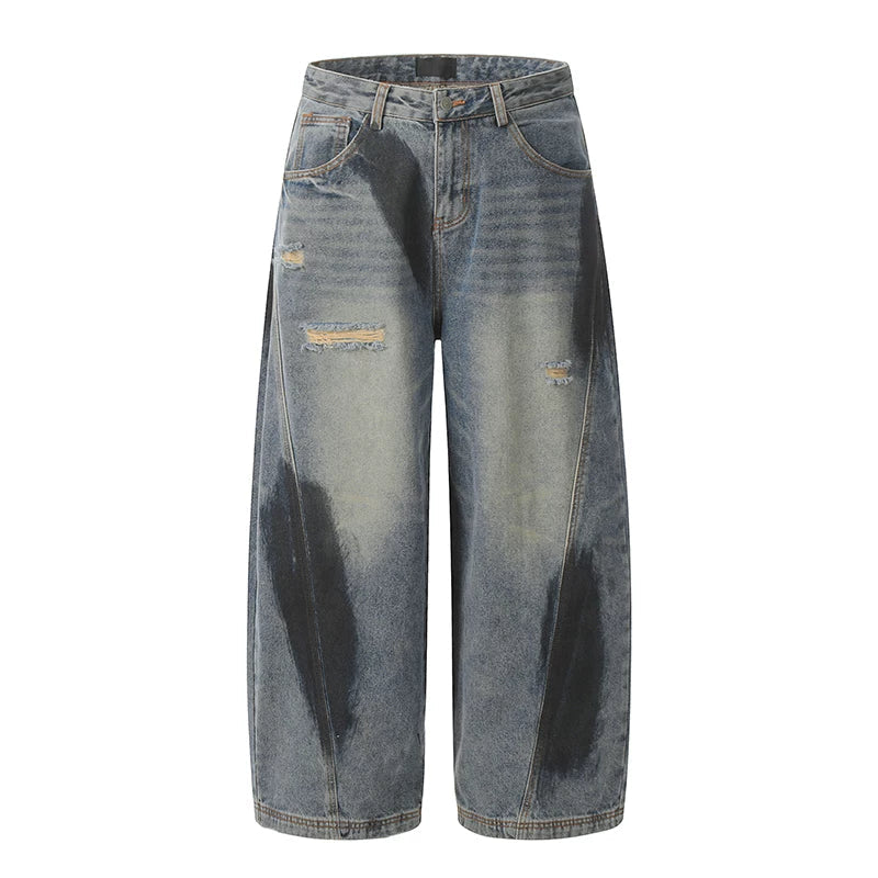 Blemished Blue Jeans front flat lay