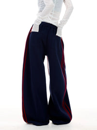 Crimson Navy Sweats – Back view