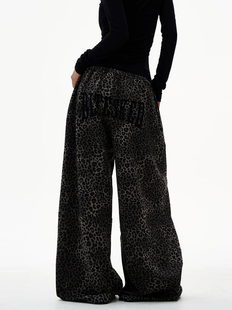 Dark Leopard Print Sweats – Front view
