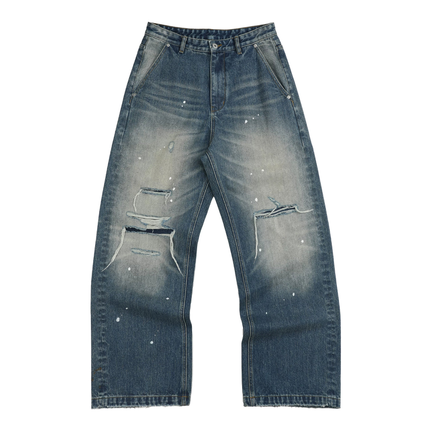 Distressed Paint Splatter Baggy Jeans