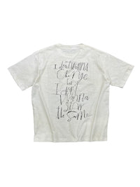 Graphic Tee - back view with handwritten script print