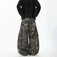 Wide Camo Jeans back view on model