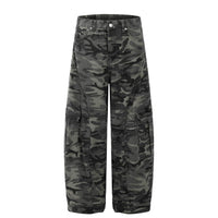 Wide Camo Jeans front flat lay