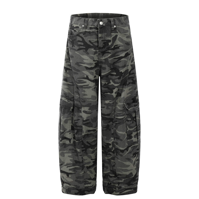 Wide Camo Jeans front flat lay