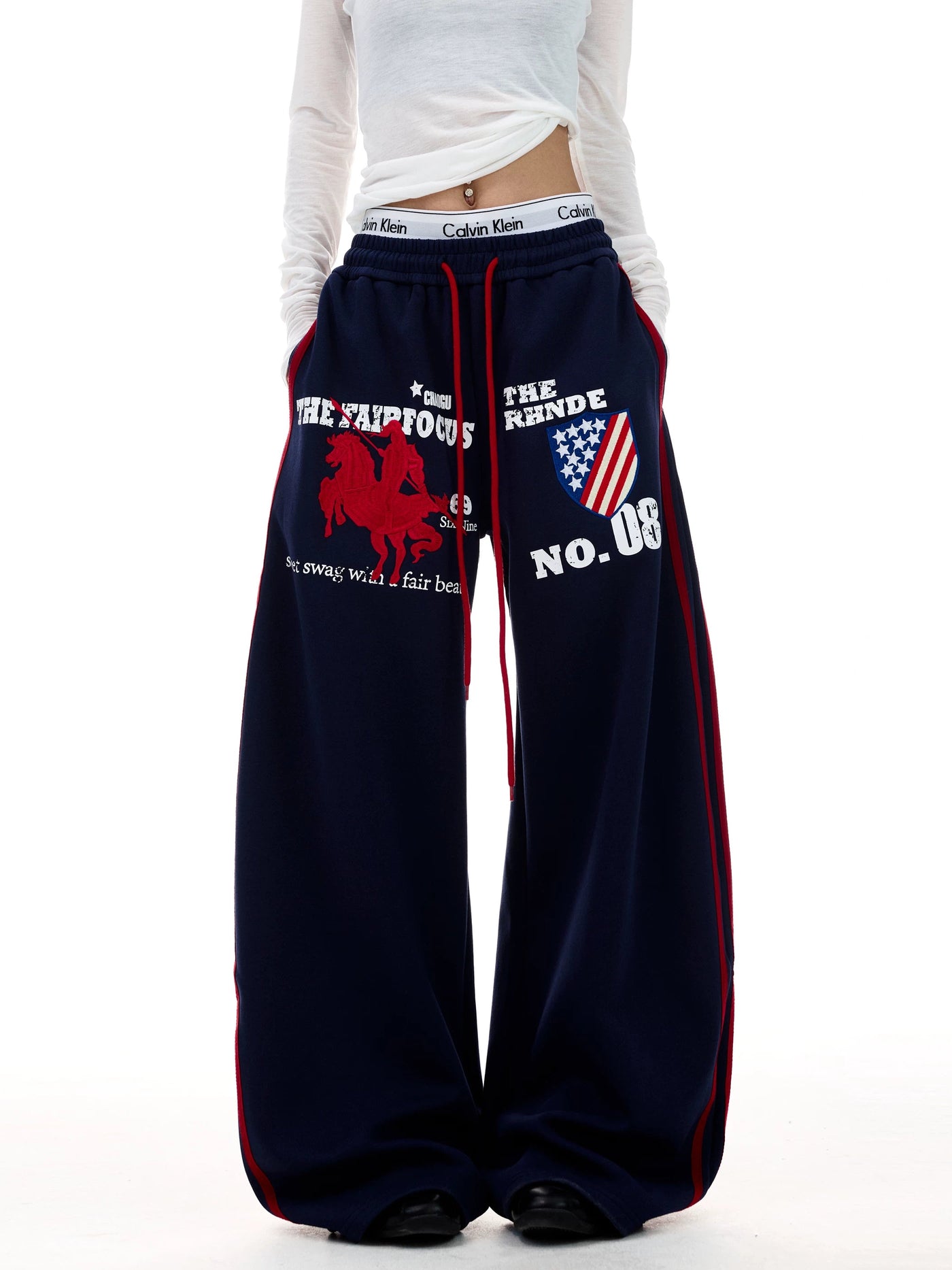 Crimson Navy Sweats – Front view