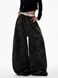 Dark Leopard Print Sweats – Back view